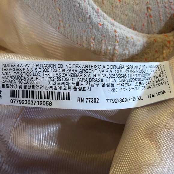 NEW Zara Biker Zip Pockets Lined Jacket Coat Blazer Size XL Cream Color - Picture 12 of 12